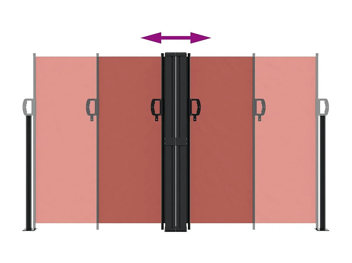 Toldo lateral retráctil terracota 140x1000 cm