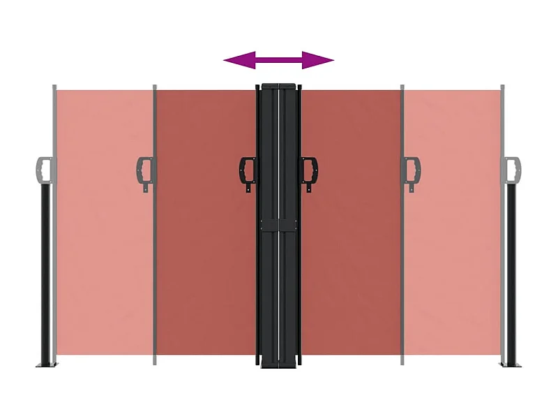 Toldo lateral retráctil terracota 140x1000 cm