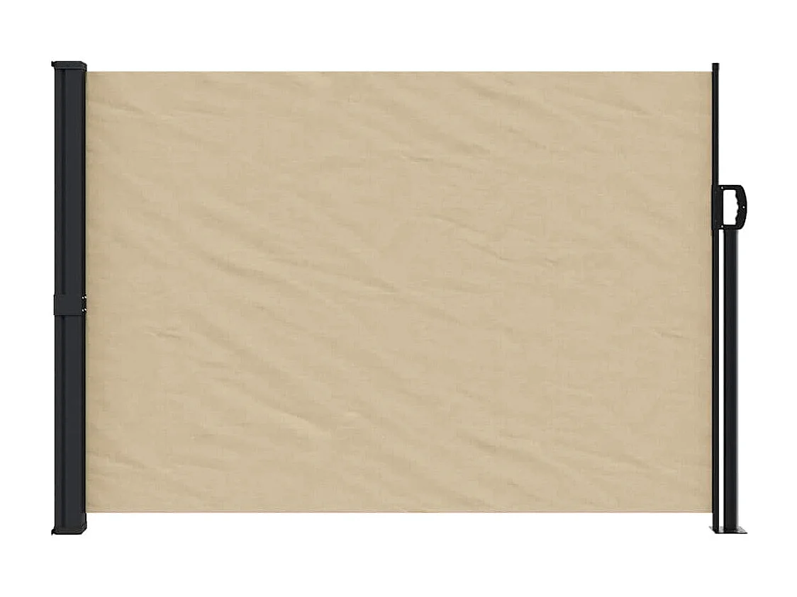 Toldo lateral retráctil beige 140x500 cm