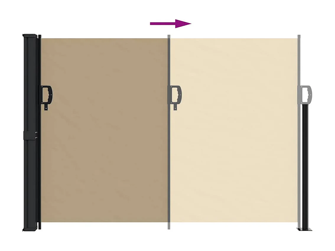 Toldo lateral retráctil beige 140x500 cm