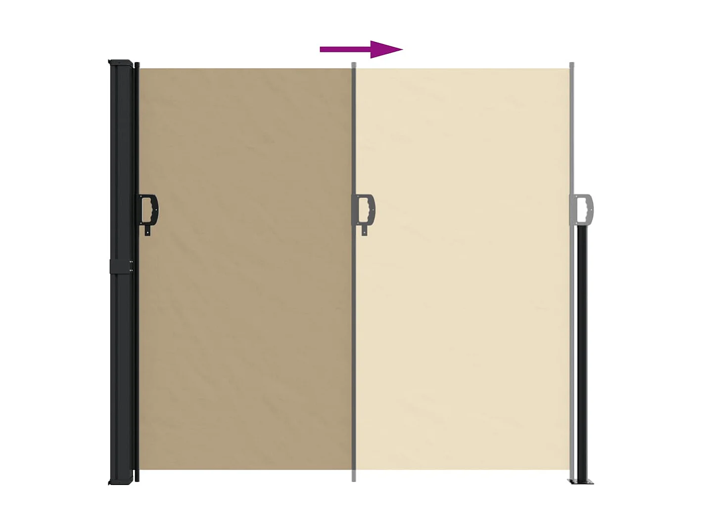 Toldo lateral retráctil beige 180x500 cm
