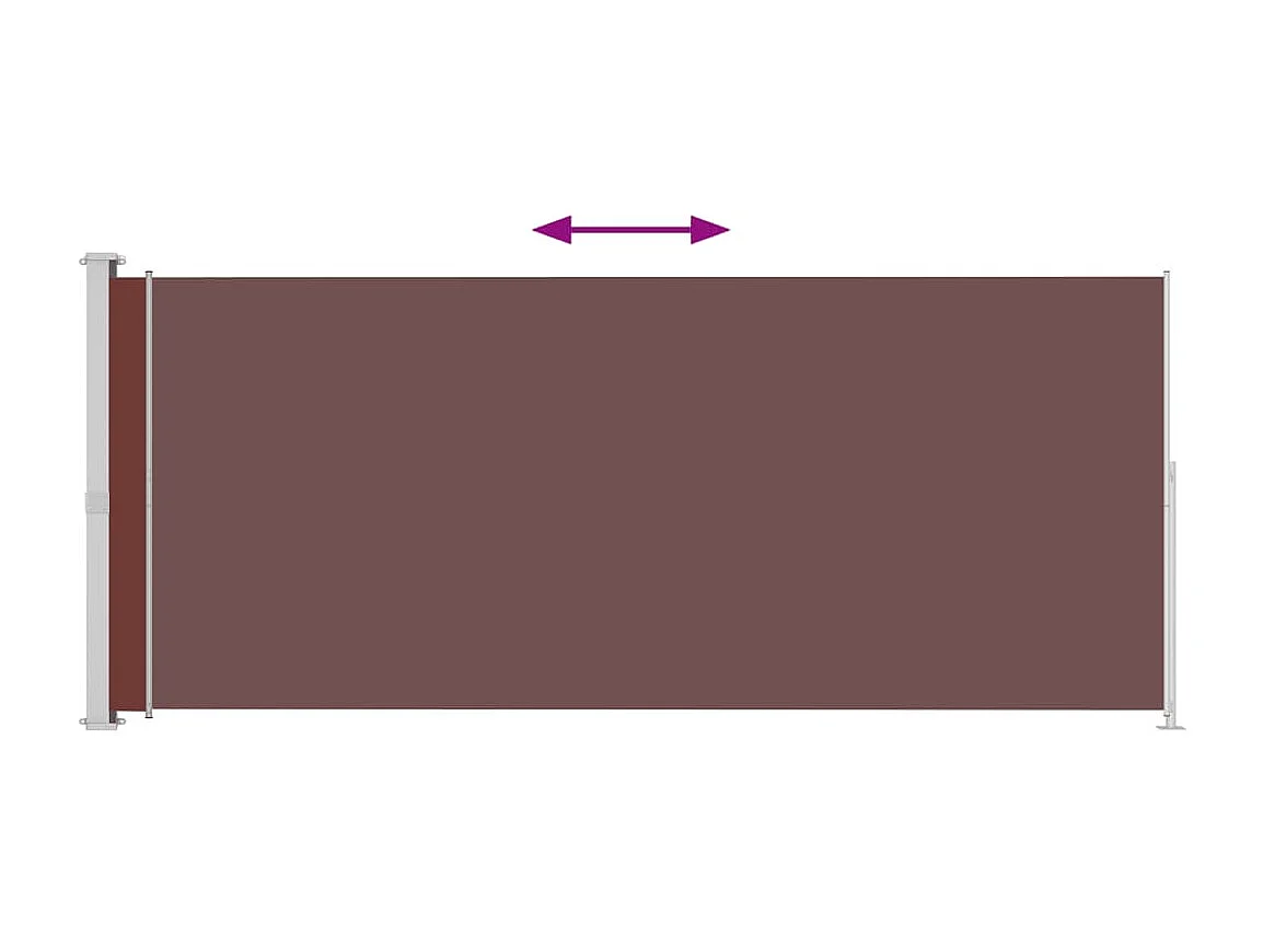 Toldo Lateral Retrátil Castanho para Pátio 220x500 cm - Elegância e Proteção