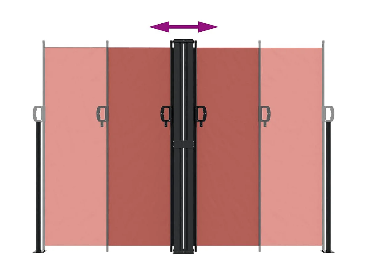 Toldo lateral retráctil terracota 180x1200 cm