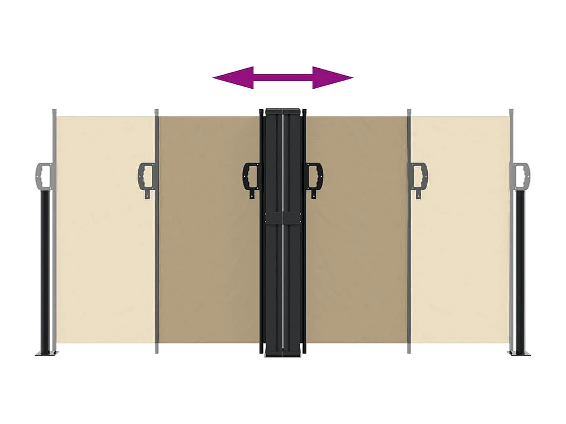 Toldo lateral retráctil beige 120x600 cm