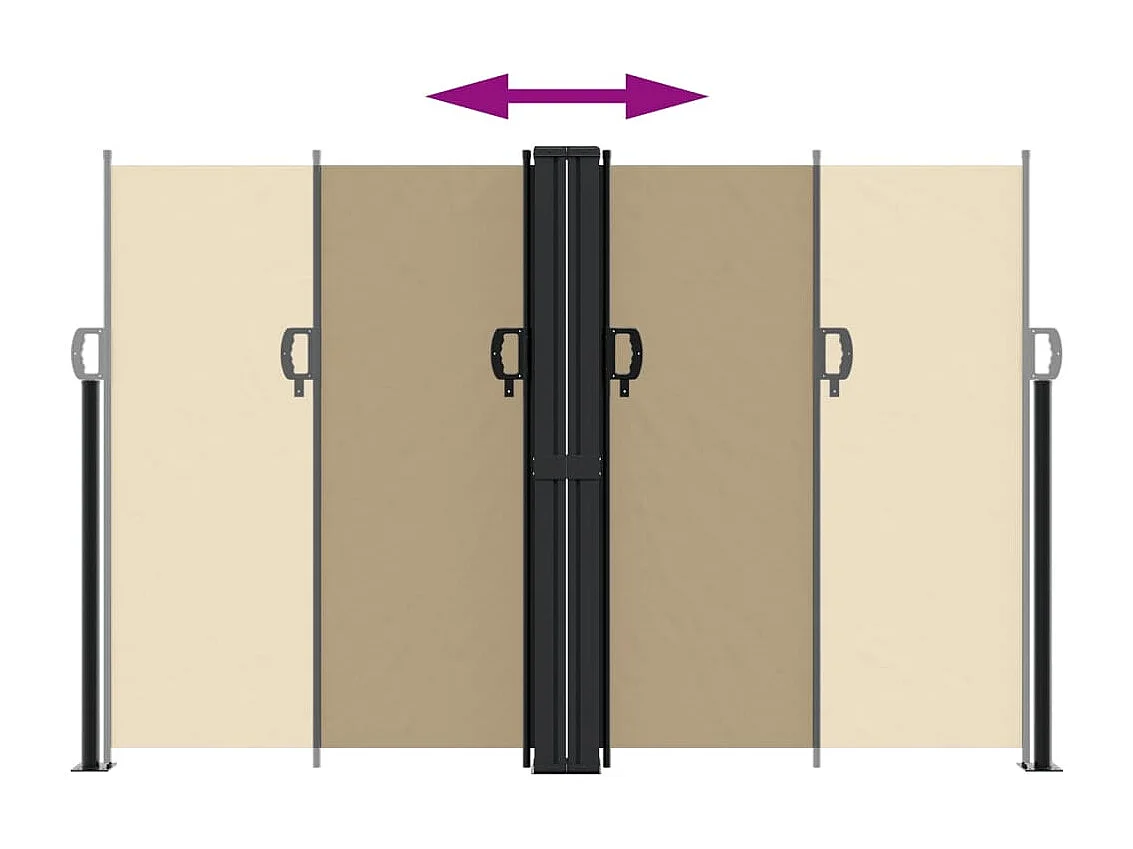 Toldo lateral retráctil beige 160x1000 cm