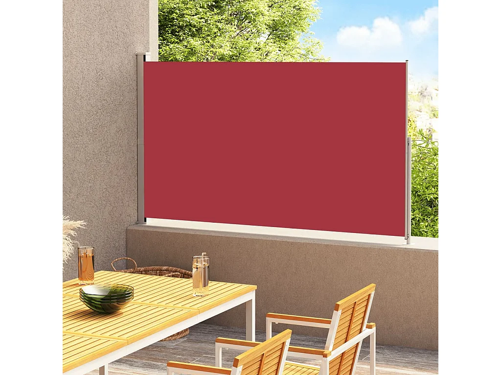 Toldo Lateral Retrátil Vermelho 220x300 cm para Pátio e Varanda