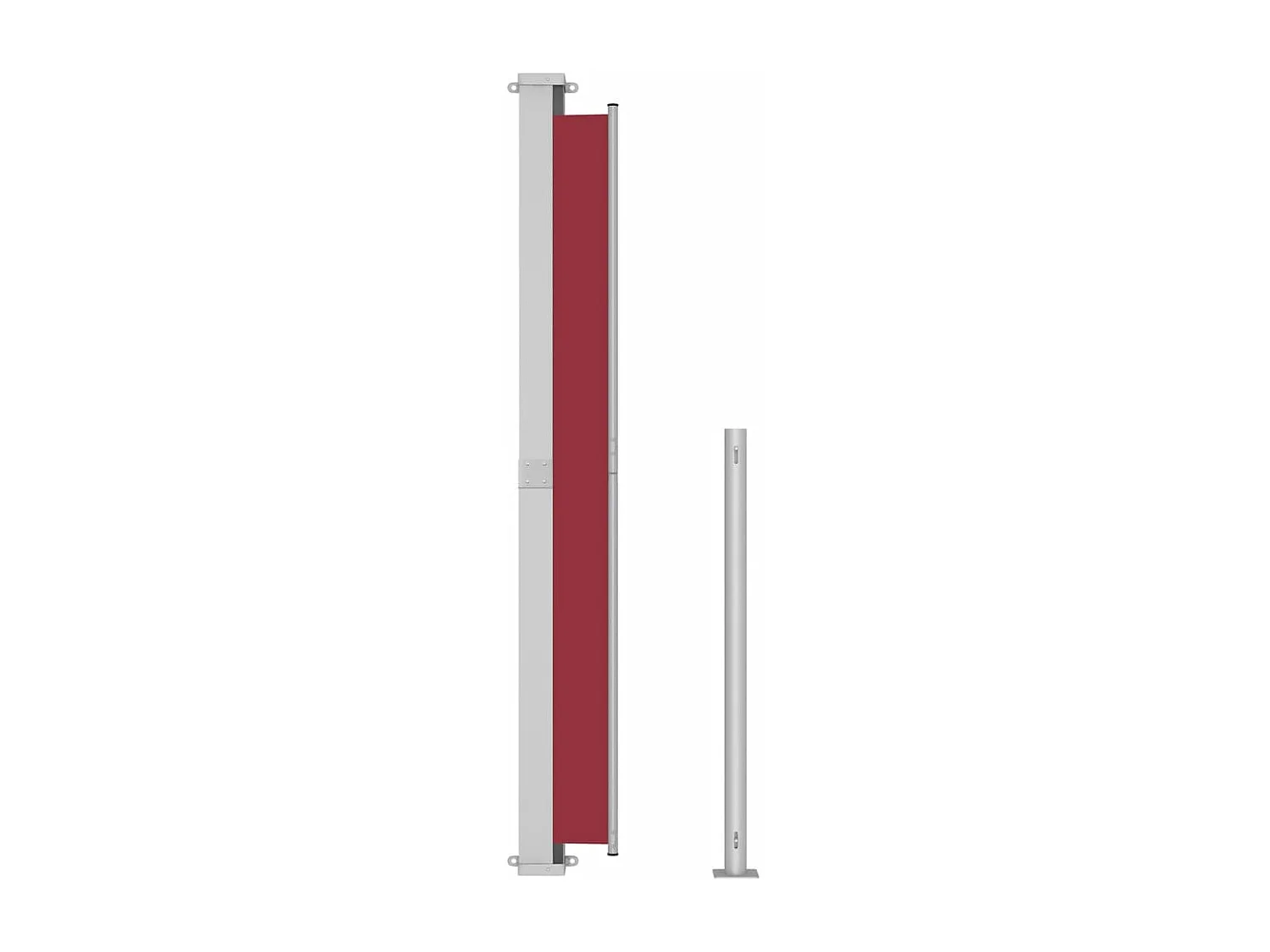 Toldo Lateral Retrátil Vermelho 220x300 cm para Pátio e Varanda