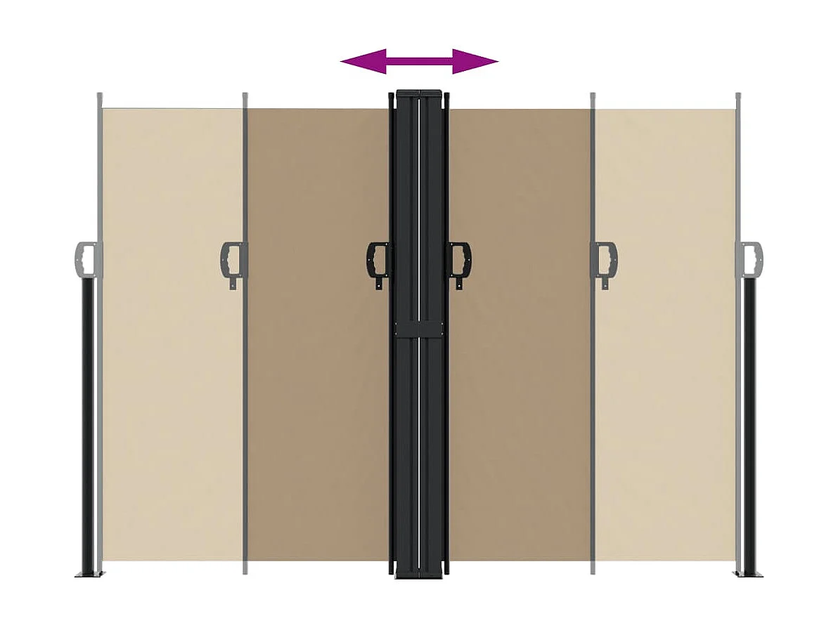 Toldo lateral retráctil gris taupe 180x1200 cm