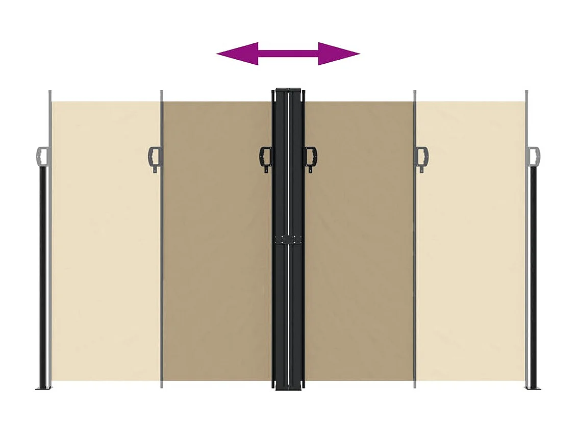 Toldo lateral retráctil beige 200x1200 cm