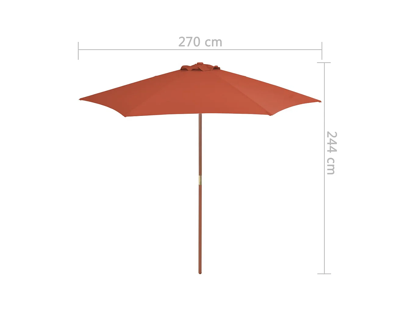Sonnenschirm mit Holz-Mast 270 cm Terrakotta