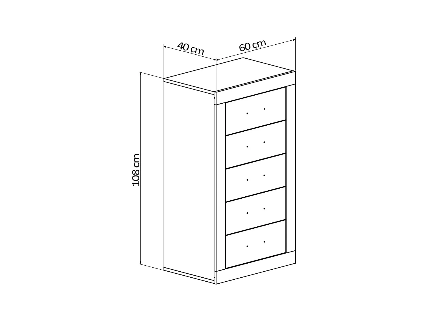 Sinfonier Kiara con 5 Cajones Cambria y Grafito 60x108 cm