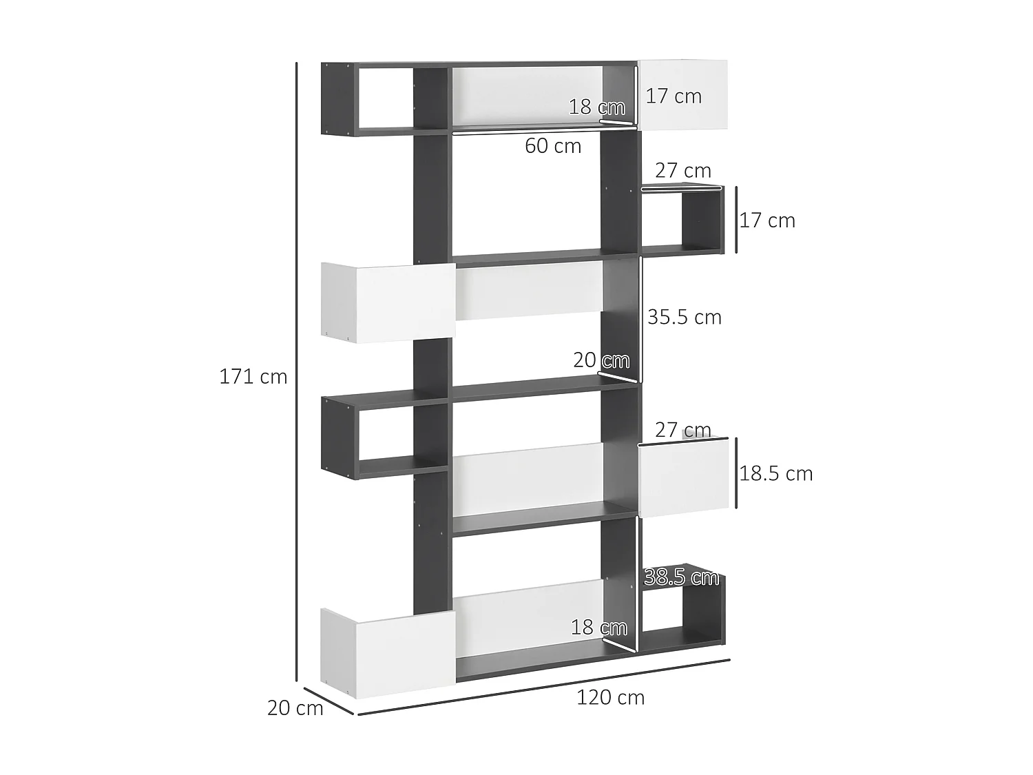 Libreria moderna a 3 ripiani con ruote in rete metallica bianco