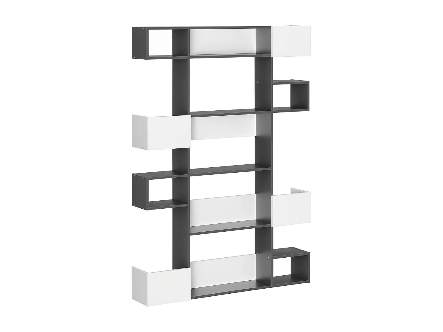 Libreria moderna a 3 ripiani con ruote in rete metallica bianco