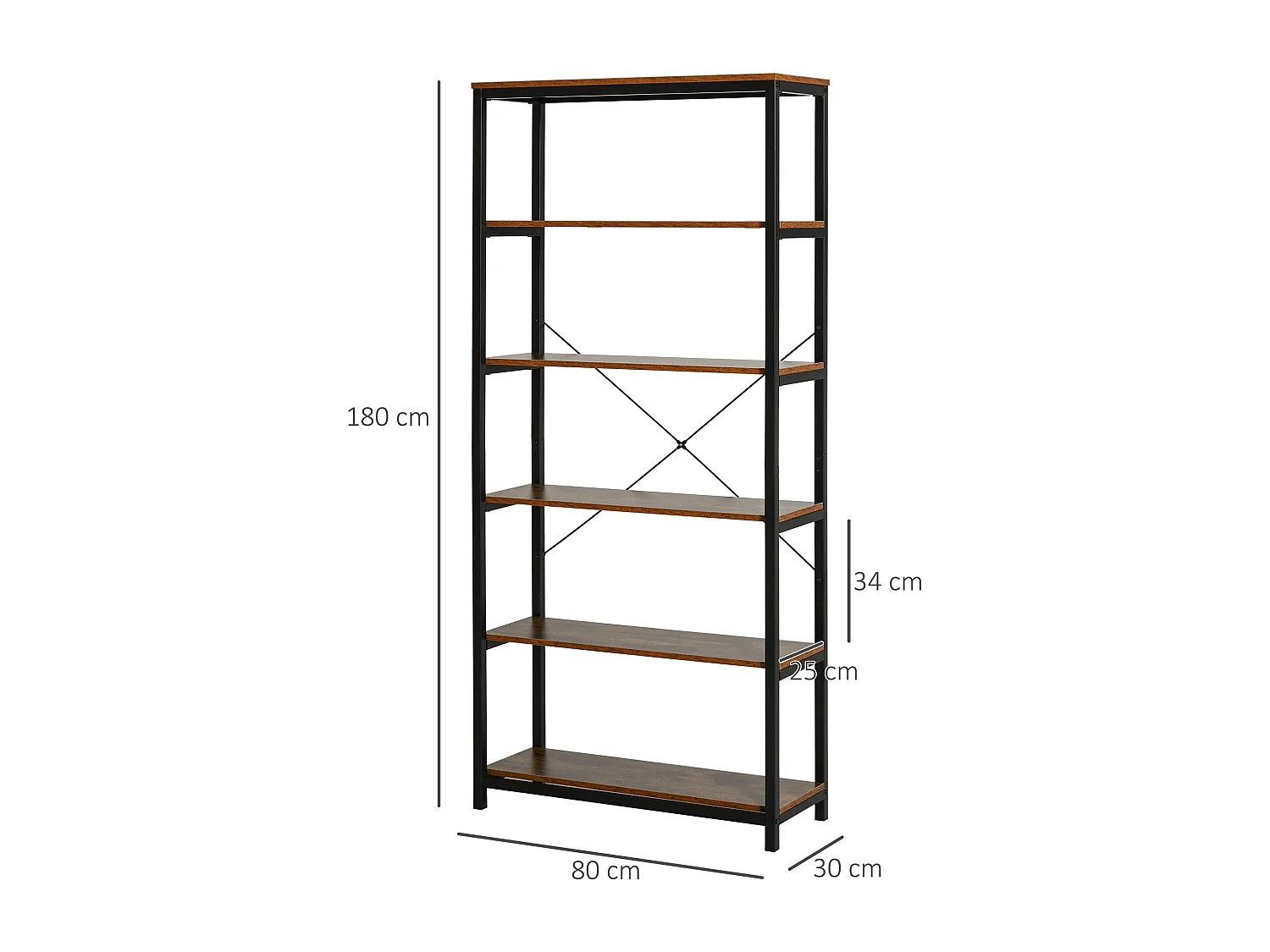 Libreria moderna a 4 ripiani con ruote in rete metallica bianco