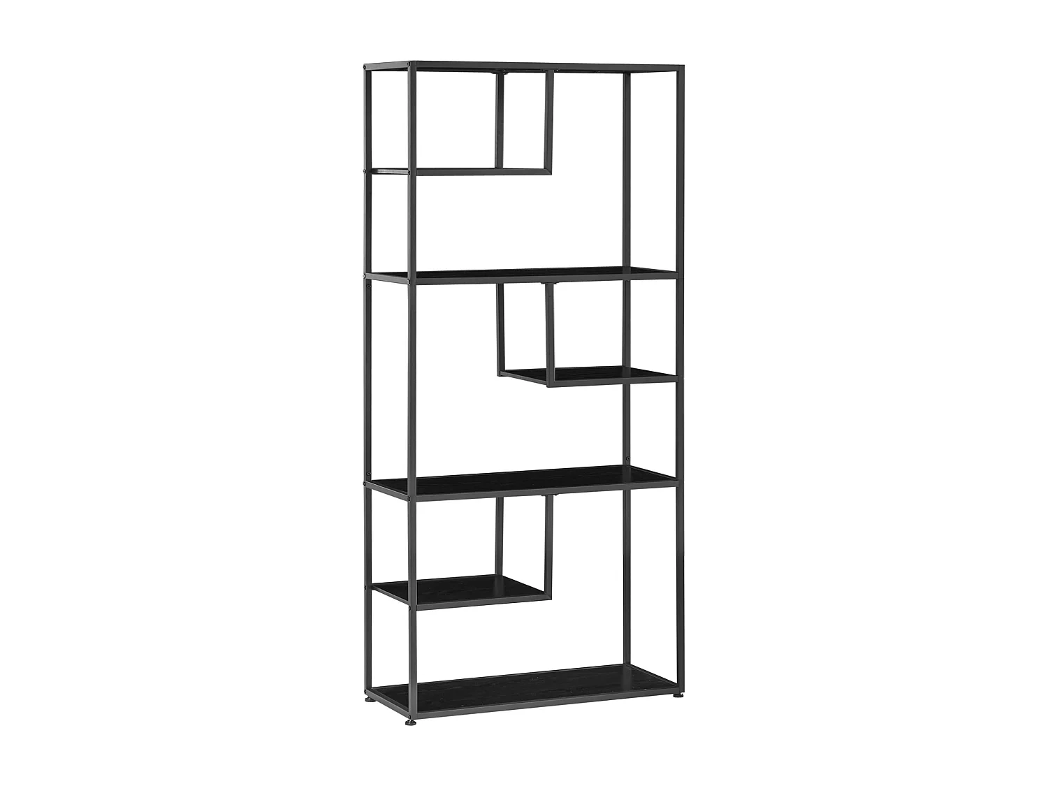 Mobile libreria portaoggetti a 3 livelli e 8 ripiani in mdf bianco