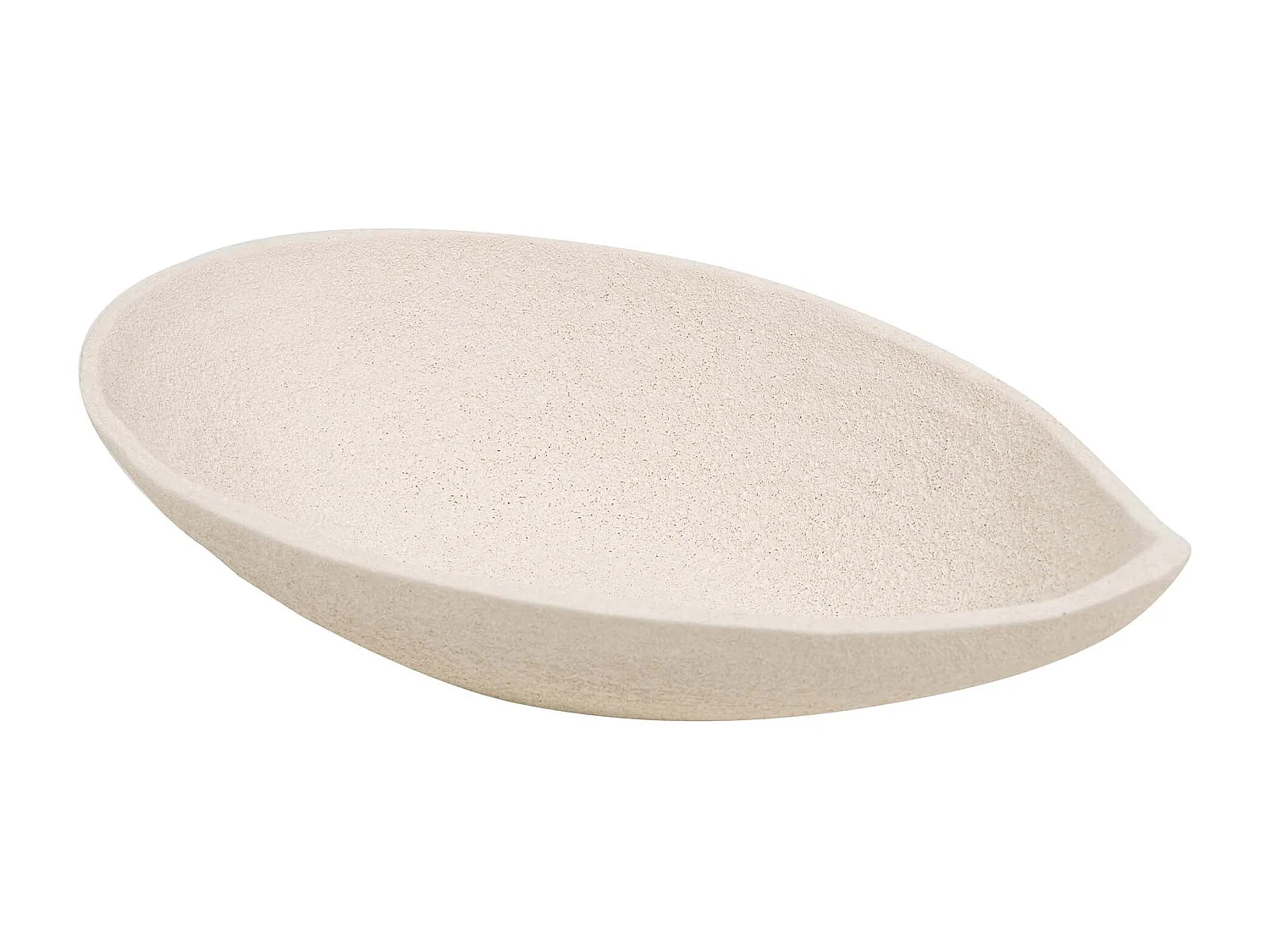 Centro De Mesa Ceramica Beige 42x23x8 Cm