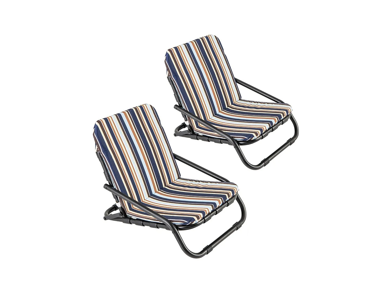 2er Set Strandstühle mit Kissen Klappbare Campingstühle Schnelltrocknende Baumwolle