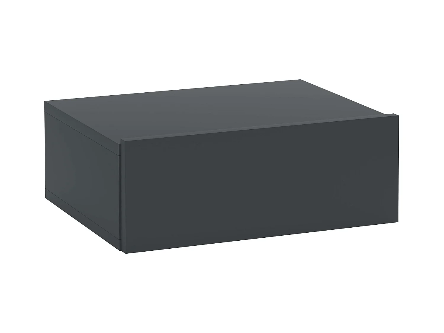 Comodino con cassetto dal design sospeso moderno in truciolato nero