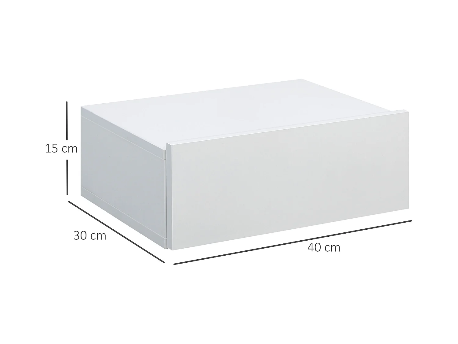HOMCOM Set 2 Comodini Sospesi Design Moderno Legno Bianco 40x30x15cm