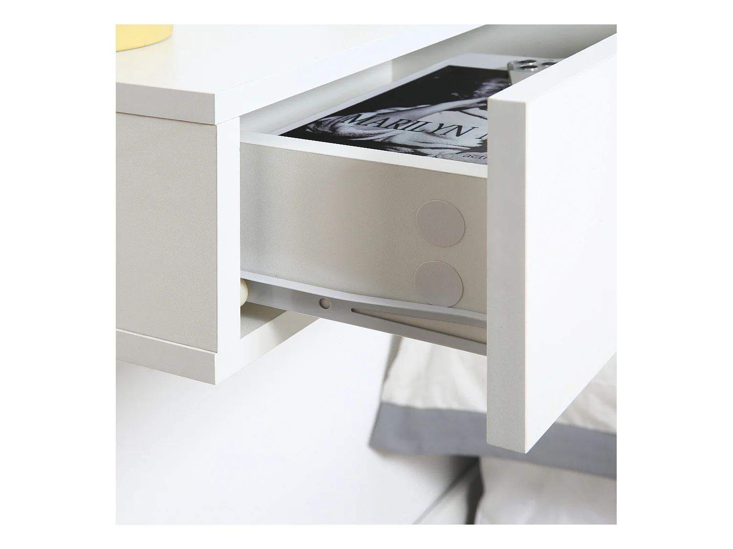 HOMCOM Set 2 Comodini Sospesi Design Moderno Legno Bianco 40x30x15cm