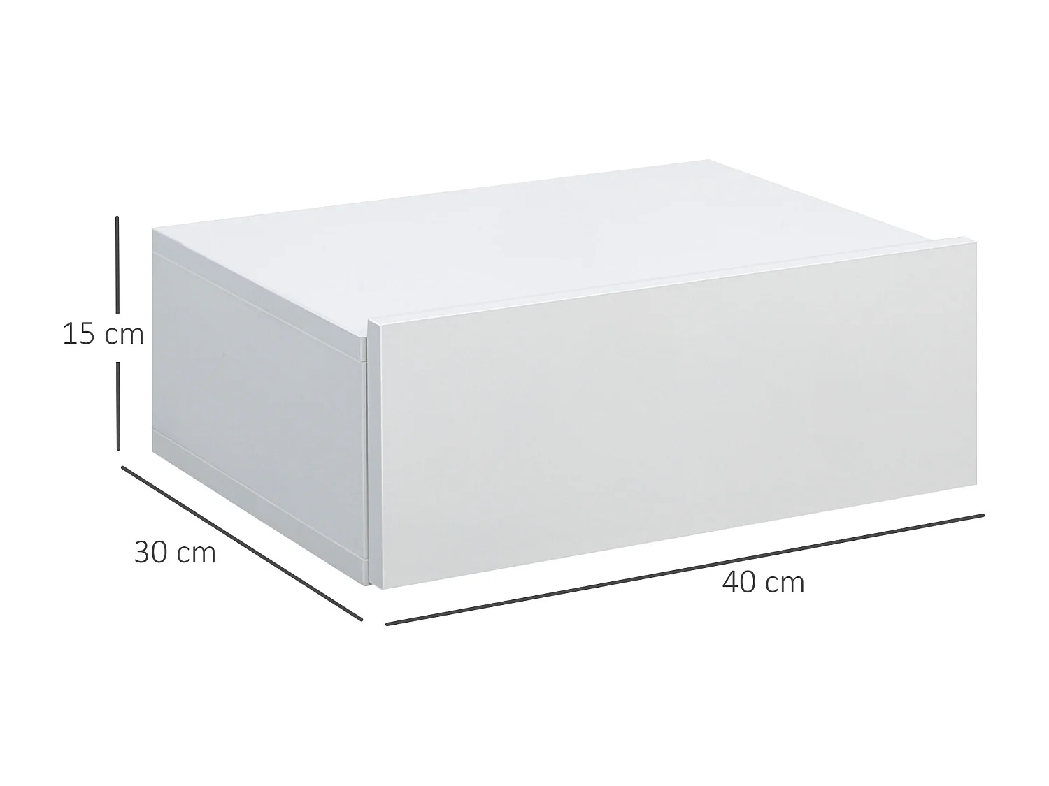 HOMCOM Set 2 Comodini Sospesi Design Moderno Legno Bianco 40x30x15cm
