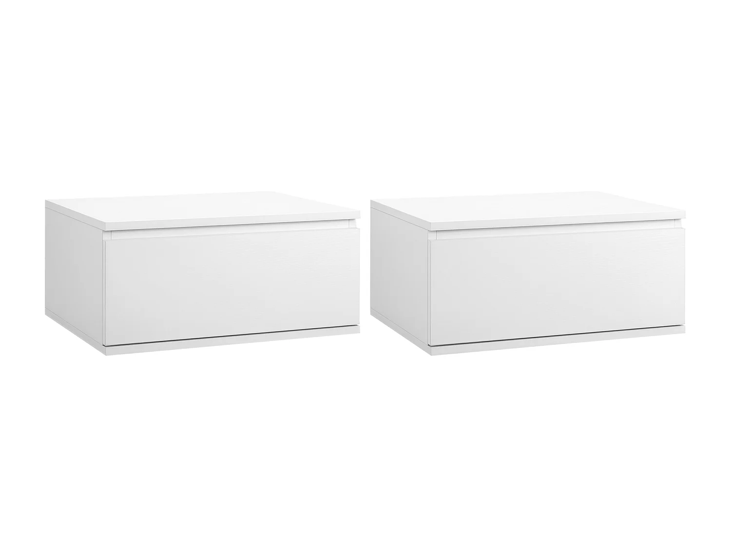 Comodino set 2 pezzi con cassetto e design sospeso bianco