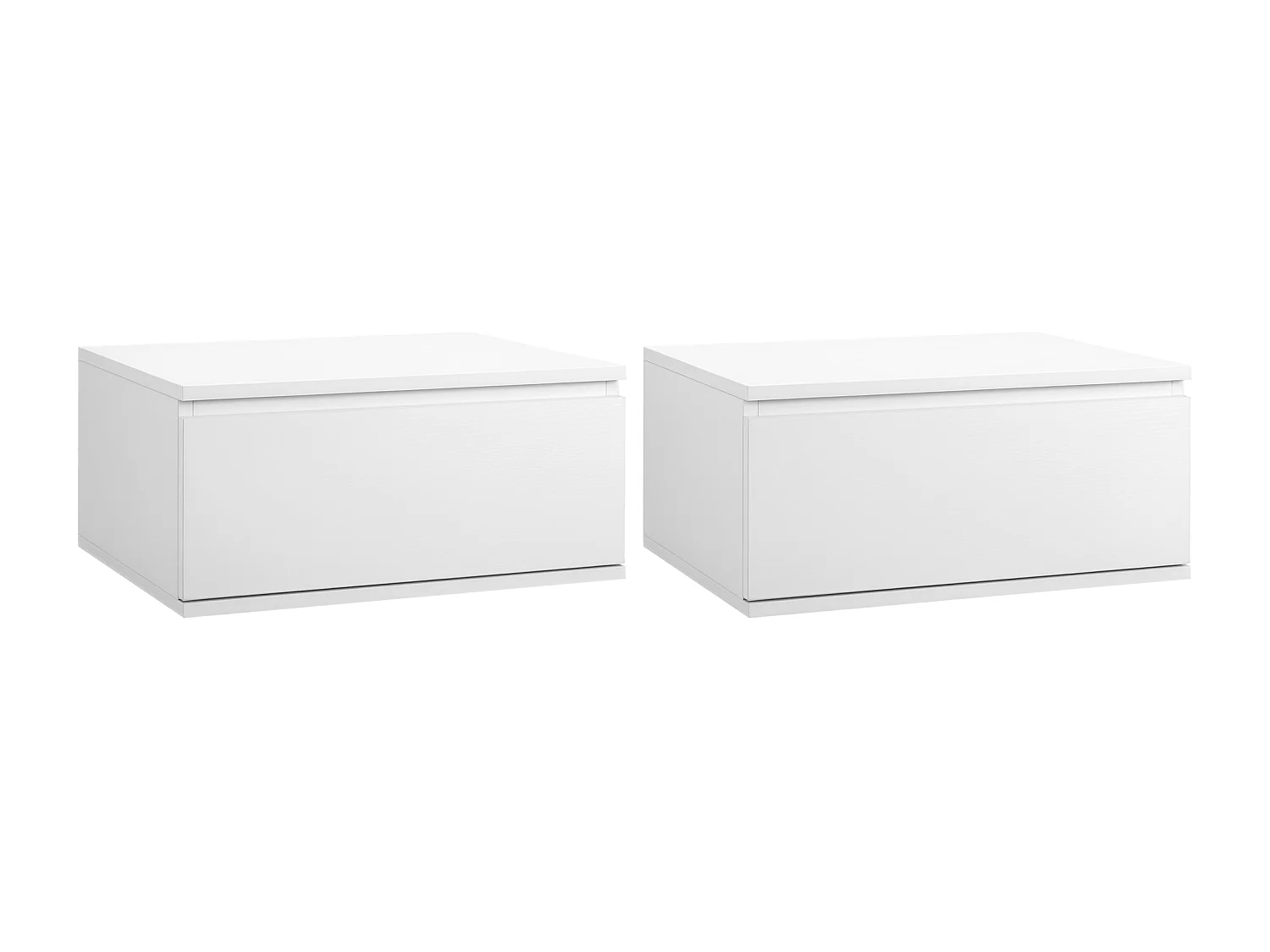 Comodino set 2 pezzi con cassetto e design sospeso bianco