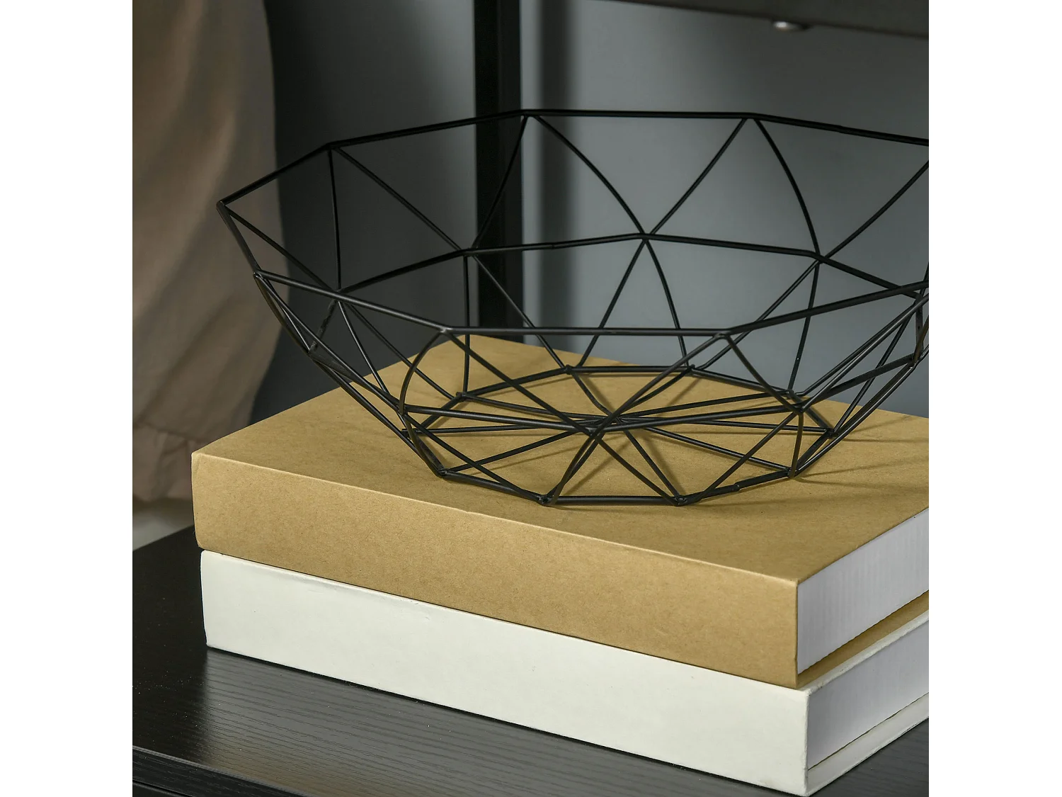 Comodini Moderni Set 2 Pezzi con Cassetto e Ripiano Aperto Nero