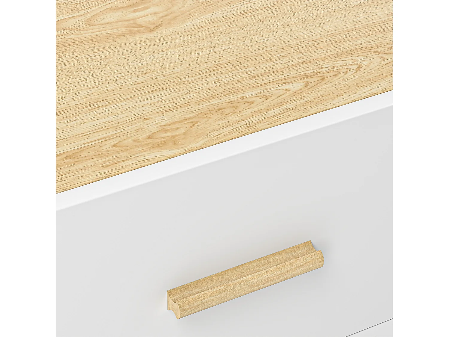 Comodino con 2 cassetti stile nordico 40x40x50 cm in legno rovere