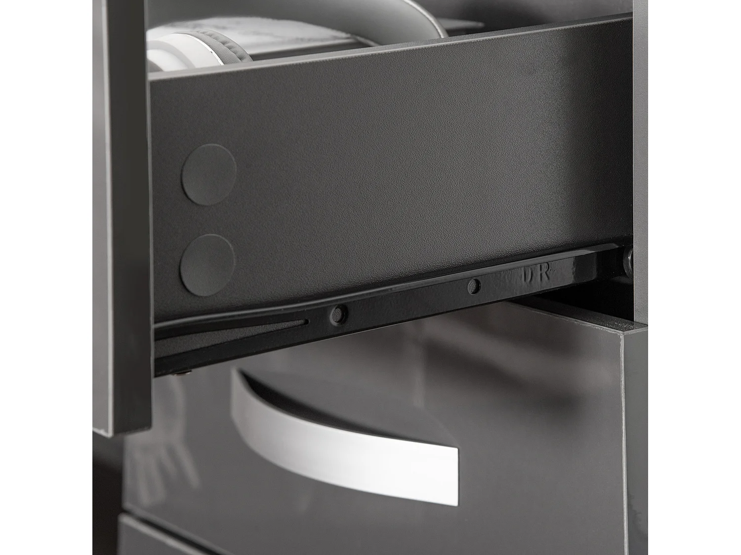 Comodino moderno set 2 pezzi 3 cassetti in truciolato grigio