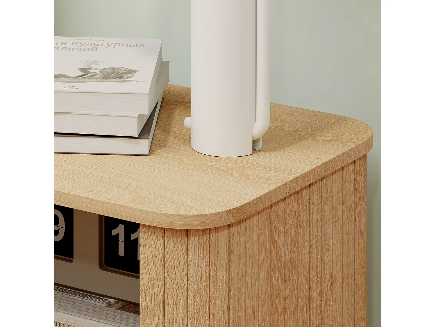 Set 2 comodini in stile nordico con ripiano a 2 livelli nero e rovere