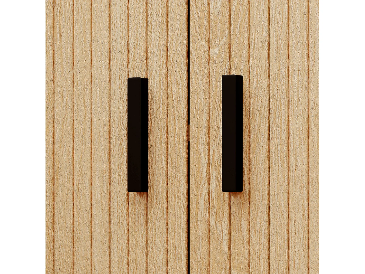 Set 2 comodini in stile nordico con ripiano a 2 livelli nero e rovere