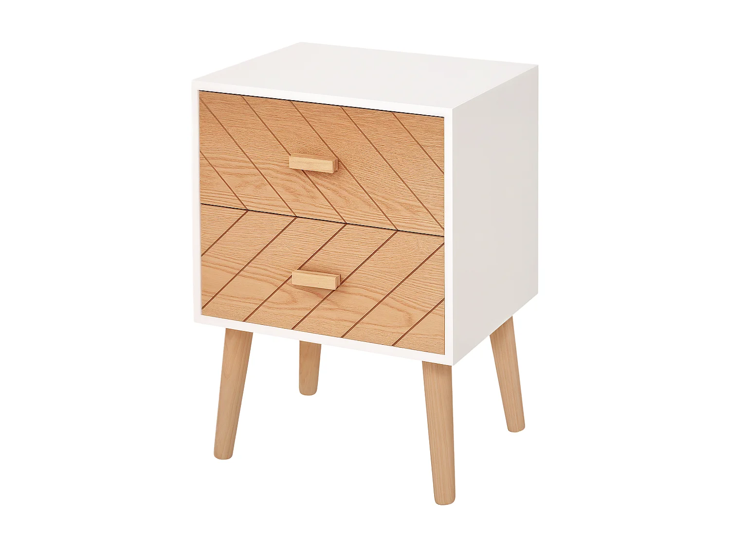 Comodino camera da letto design moderno, legno, 40x30x55.5 cm