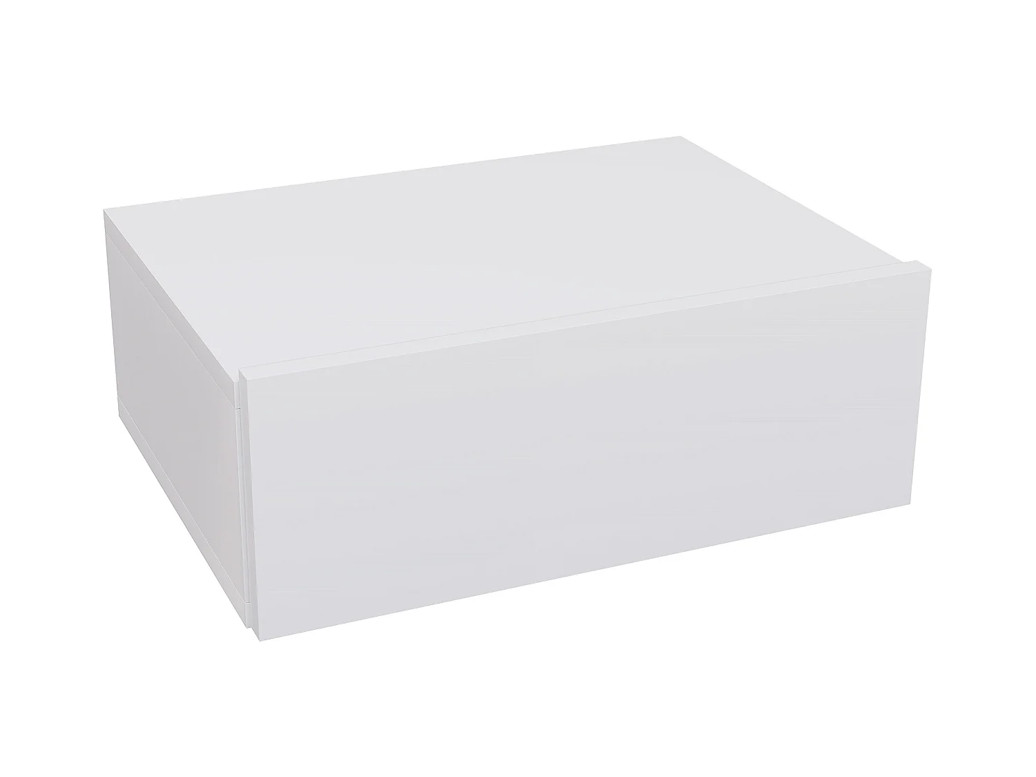 Comodino con cassetto dal design sospeso moderno in truciolato bianco