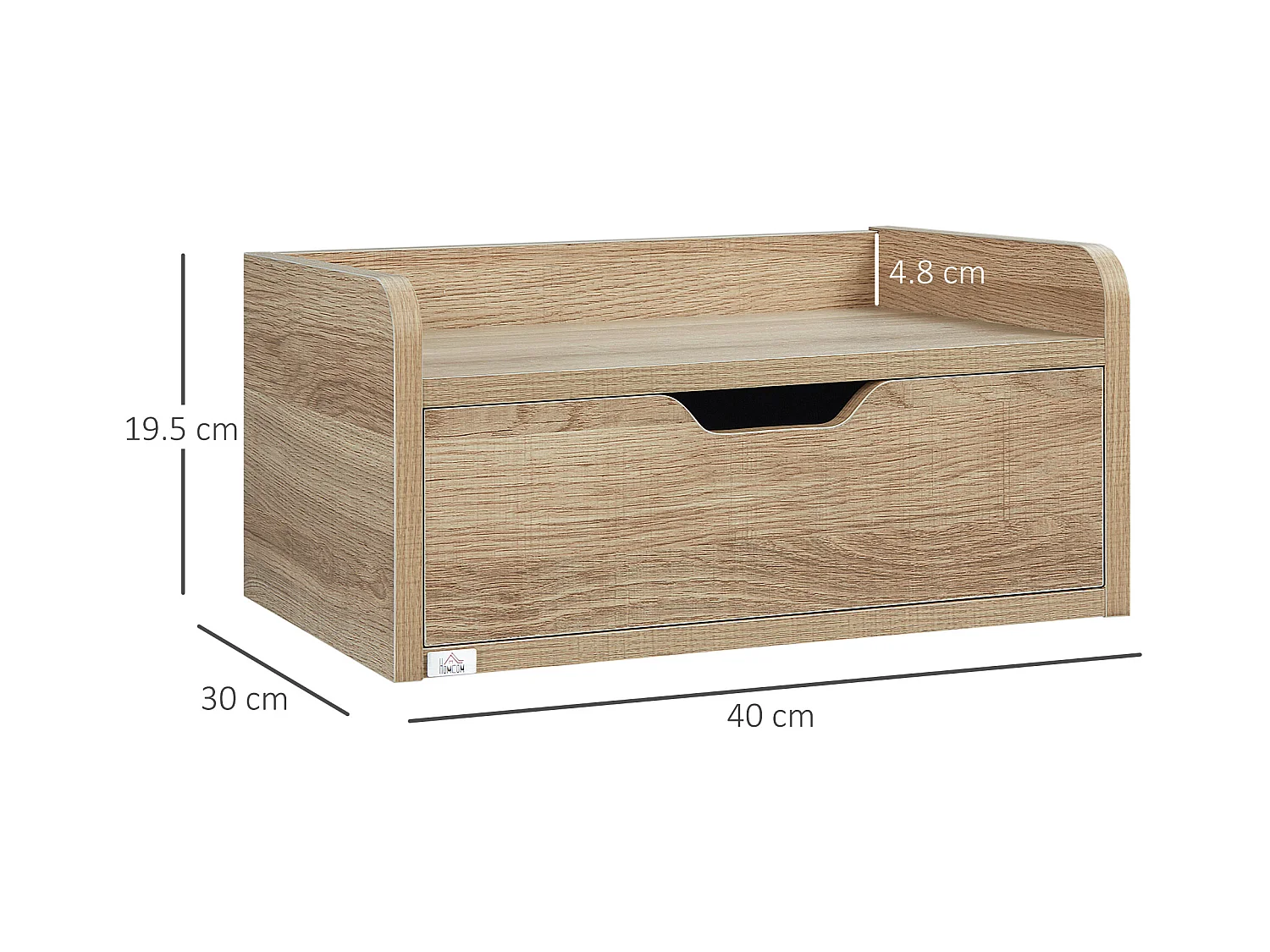 Comodini sospesi design a parete set 2 pezzi in truciolato