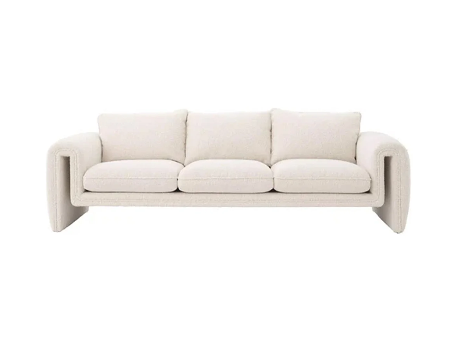 Sofa Chenilla Beige Yuma 230x91x76 Cm