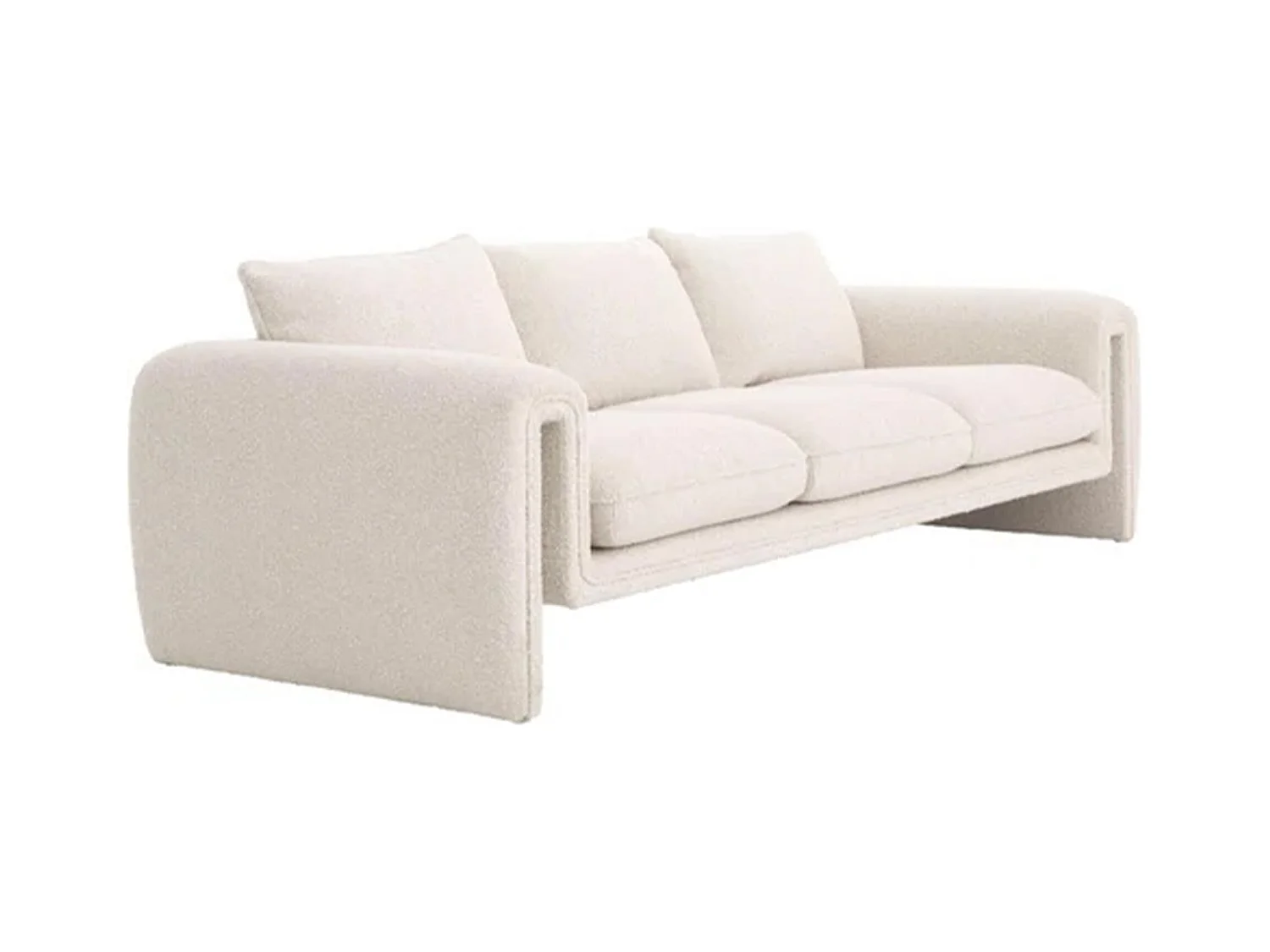 Sofa Chenilla Beige Yuma 230x91x76 Cm