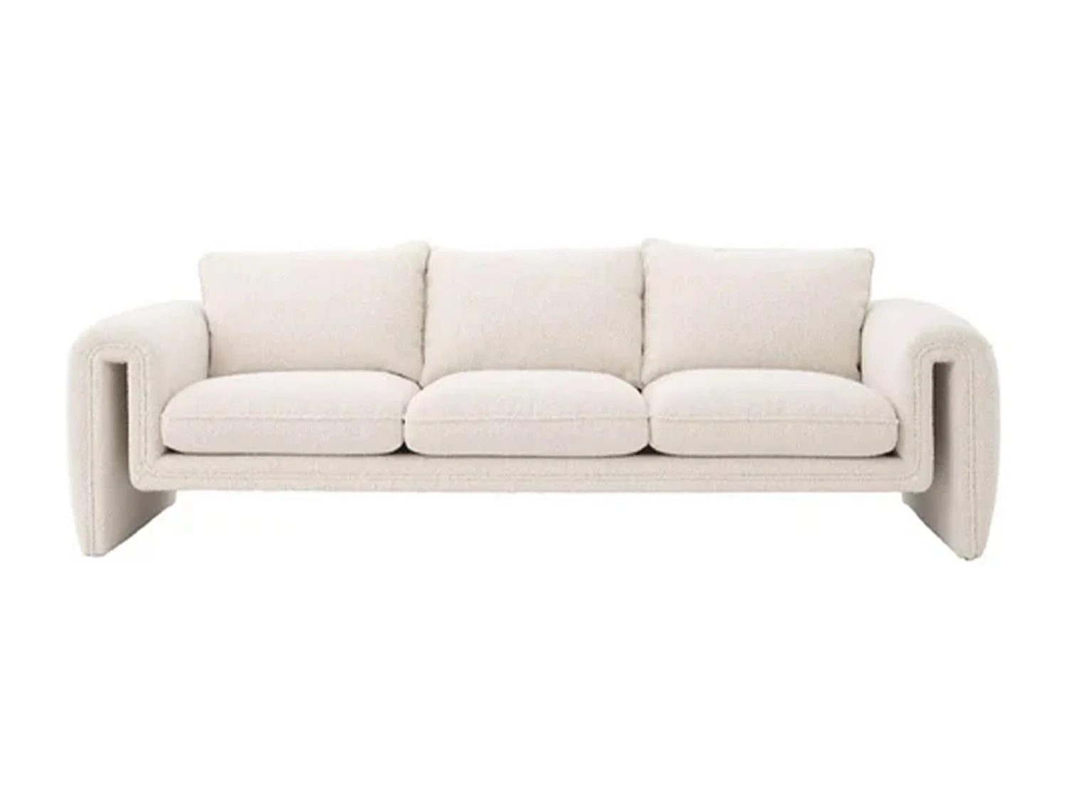 Sofa Chenilla Beige Yuma 230x91x76 Cm