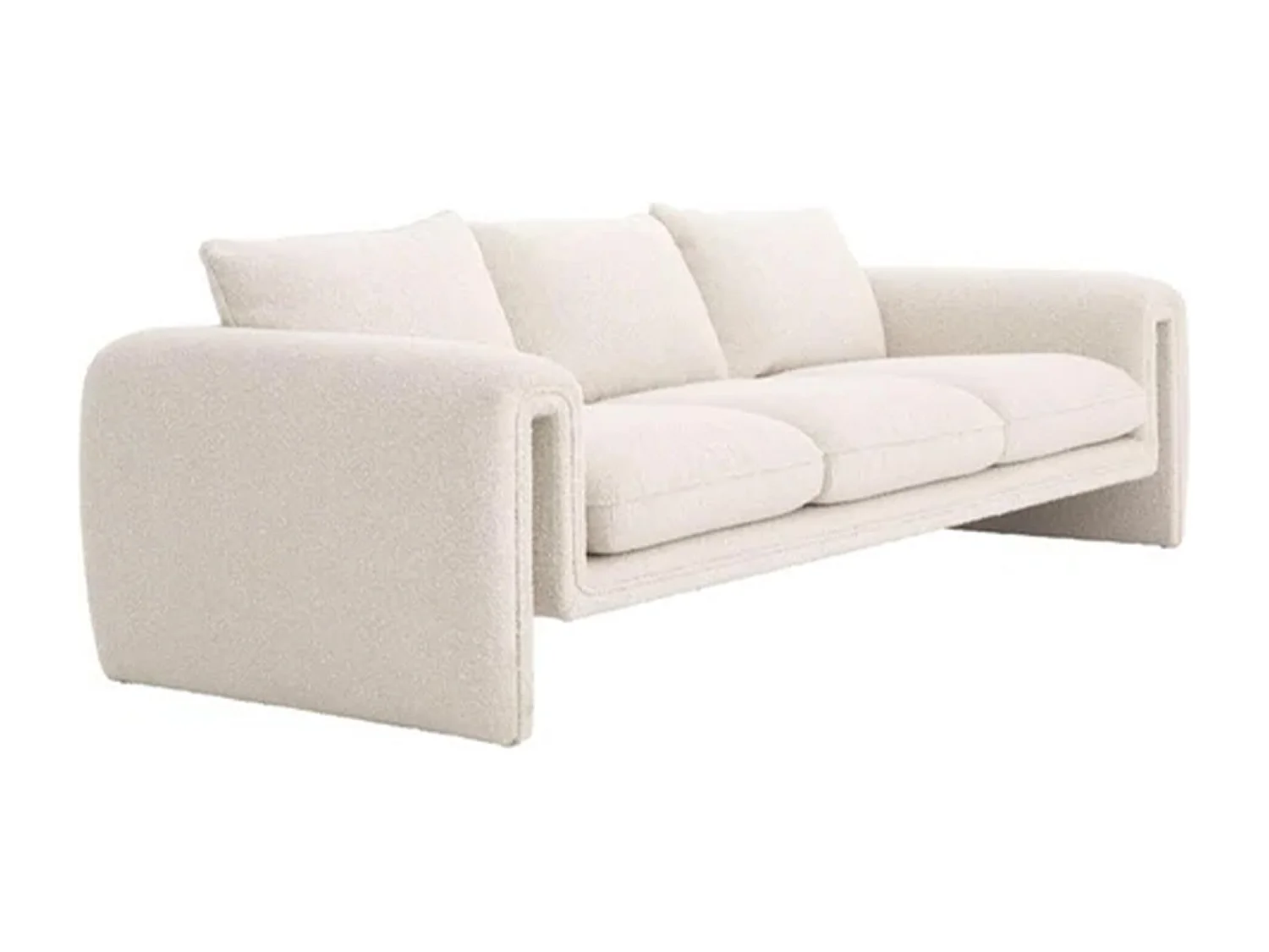 Sofa Chenilla Beige Yuma 230x91x76 Cm
