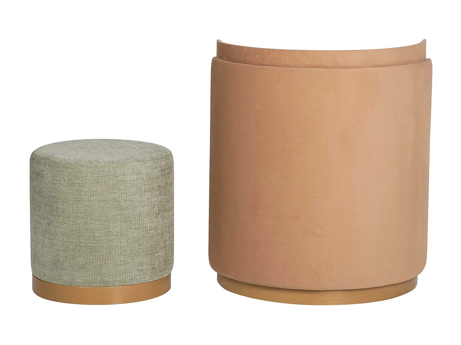 Set Butaca Y Puff Velvet 61x61x70 40x40x40 Cm