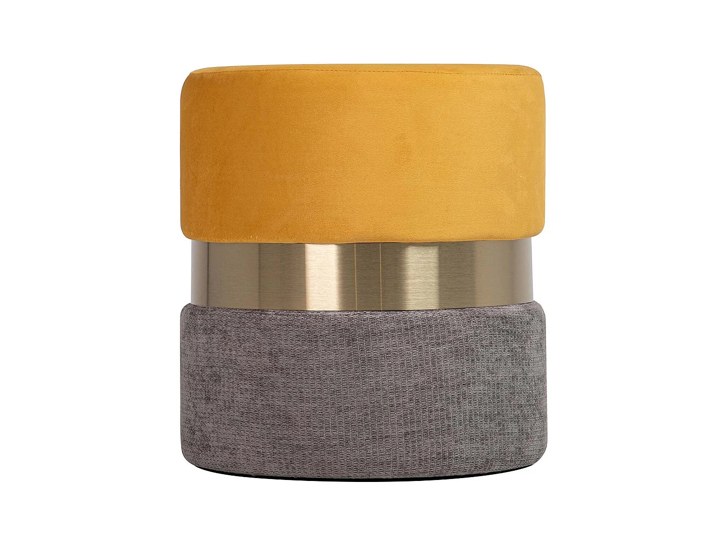 Puff Velvet Amarillo Gris 40x40x44 Cm