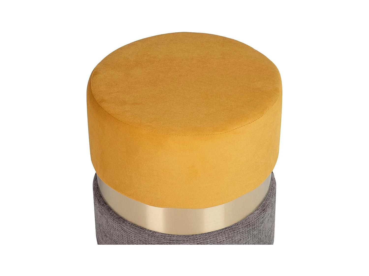 Puff Velvet Amarillo Gris 40x40x44 Cm