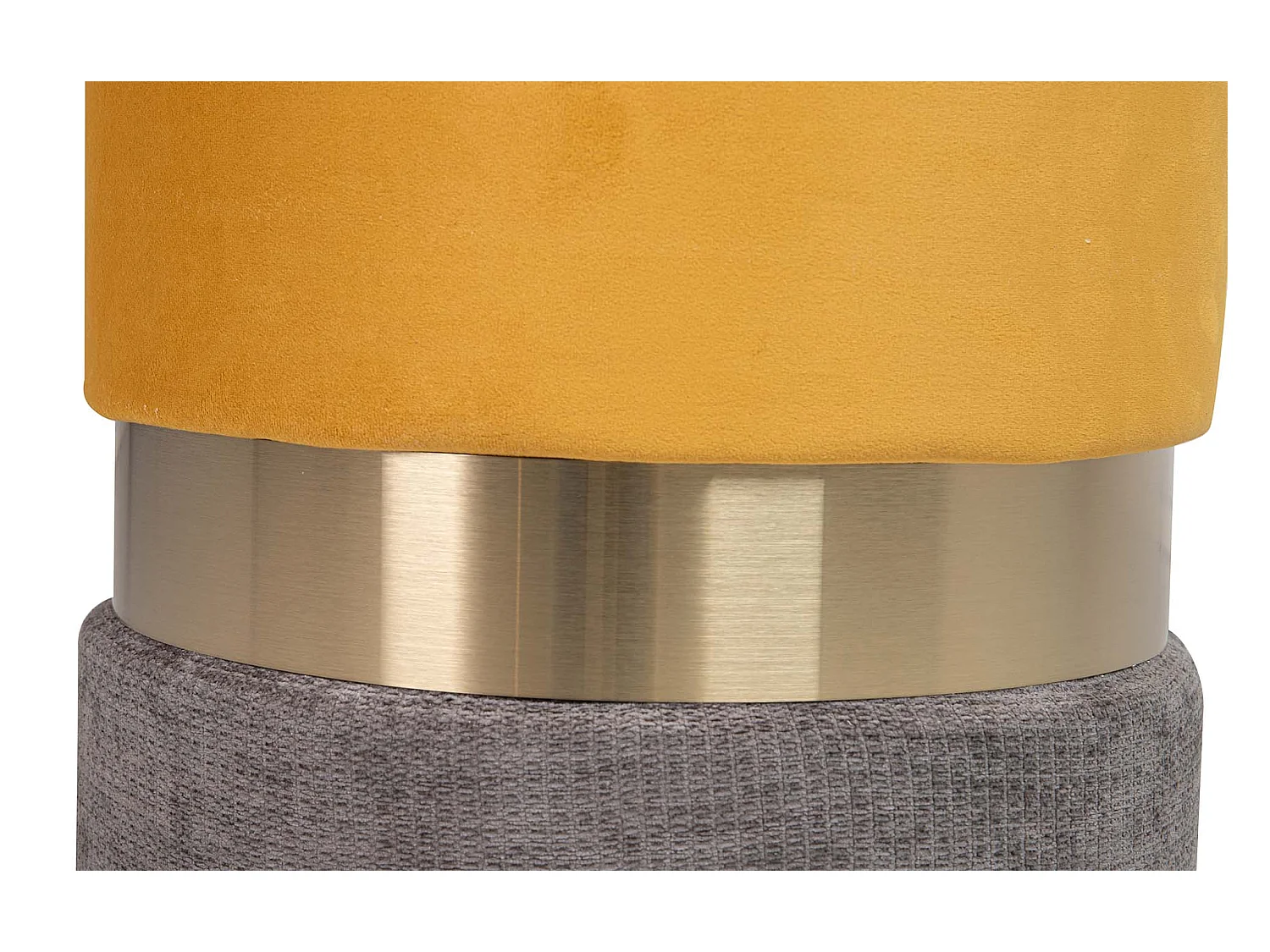 Puff Velvet Amarillo Gris 40x40x44 Cm