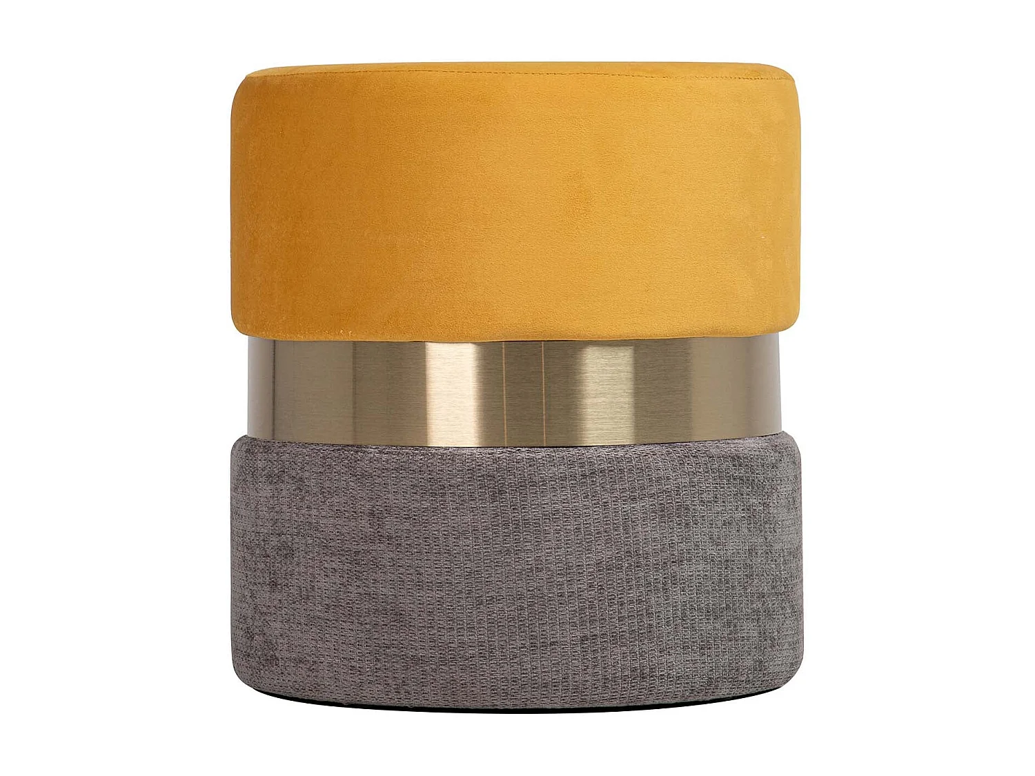 Puff Velvet Amarillo Gris 40x40x44 Cm