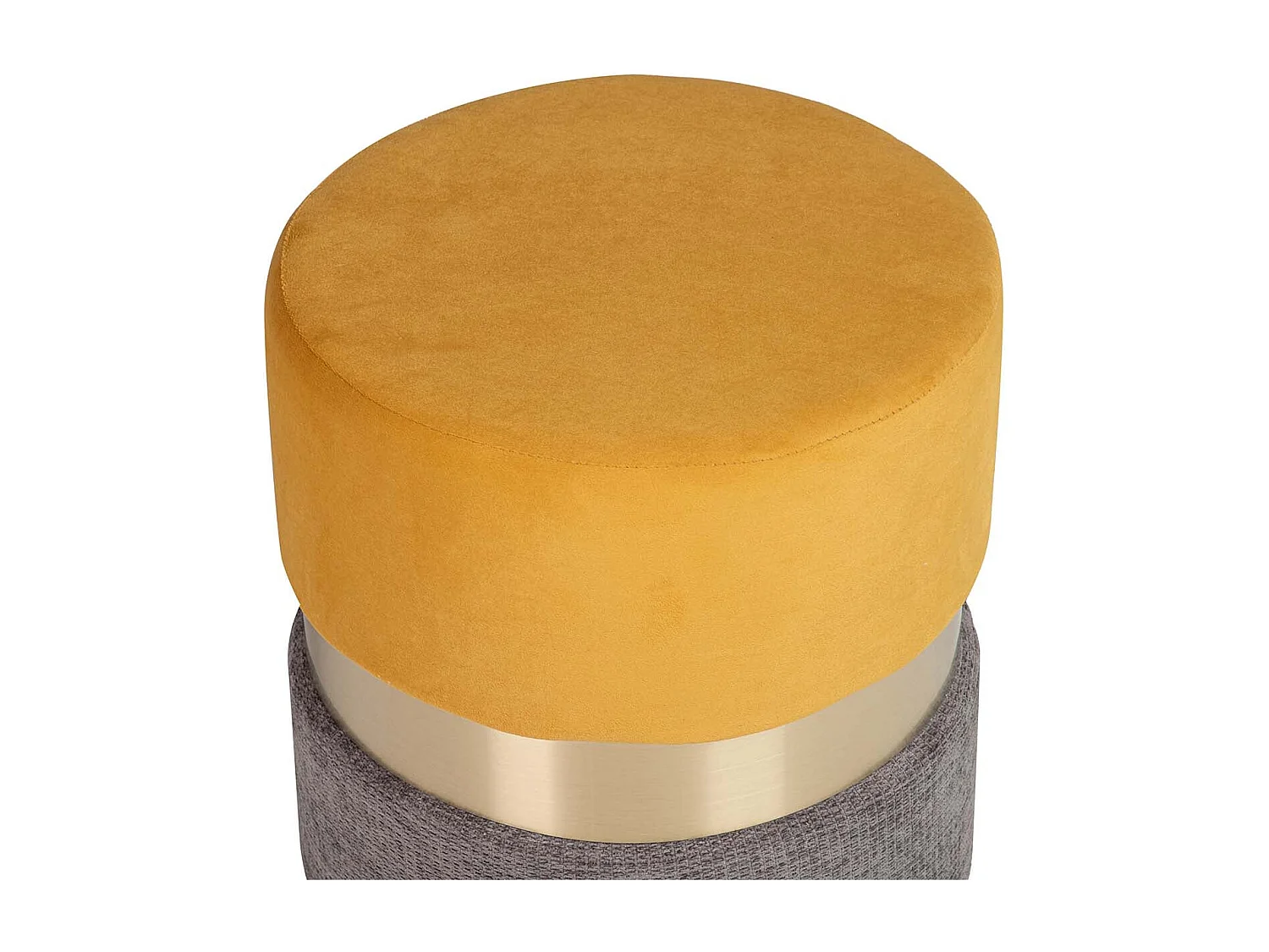 Puff Velvet Amarillo Gris 40x40x44 Cm