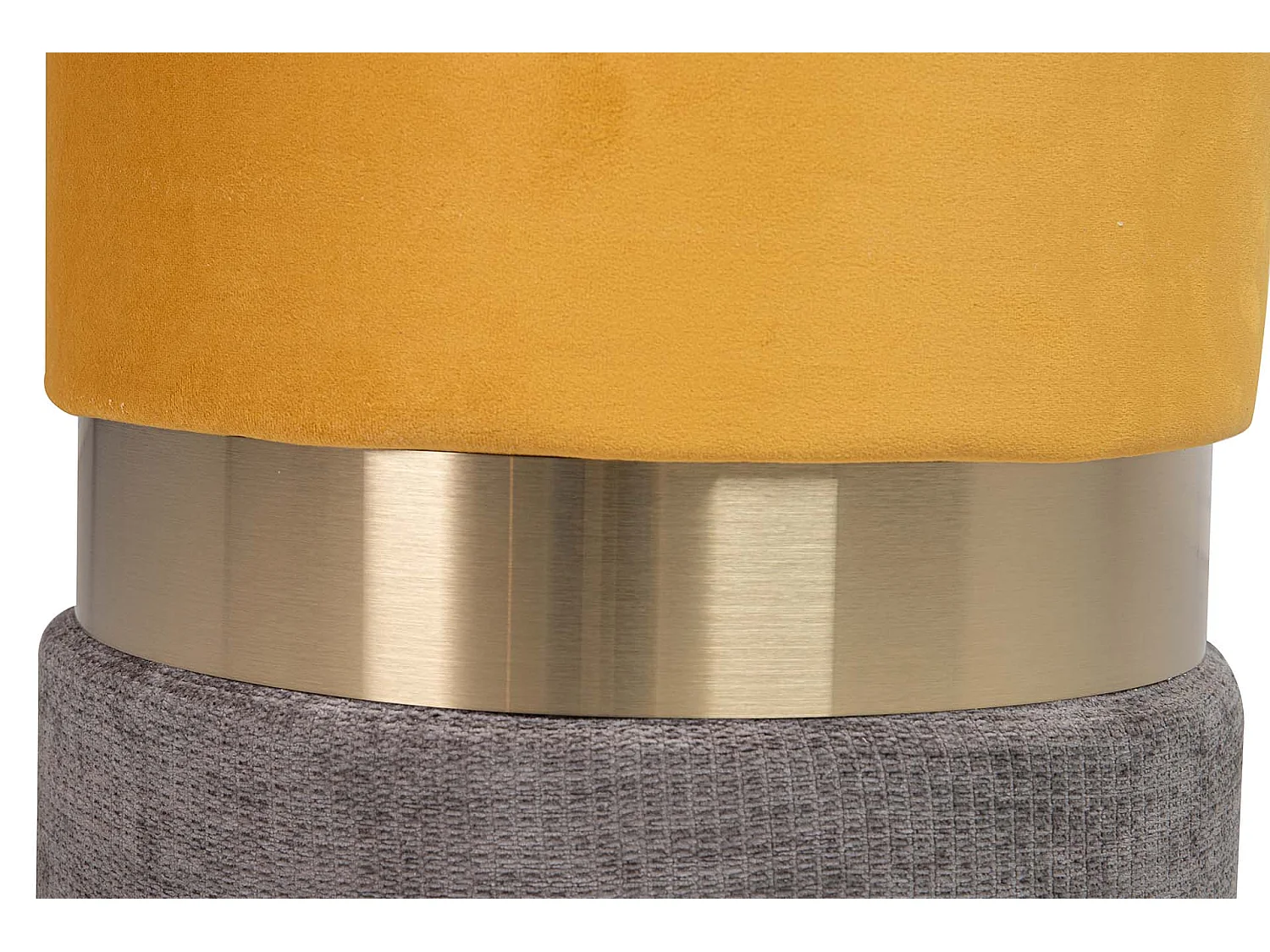 Puff Velvet Amarillo Gris 40x40x44 Cm