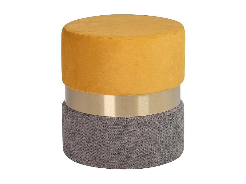 PUFF VELVET AMARILLO GRIS 40x40x44 CM