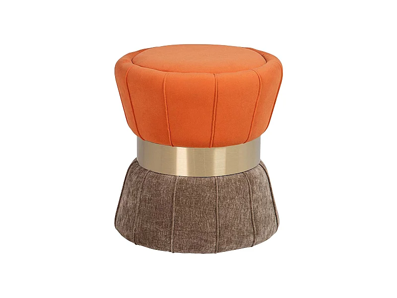 Puff Velvet Naranja Marron 40x40x44 Cm