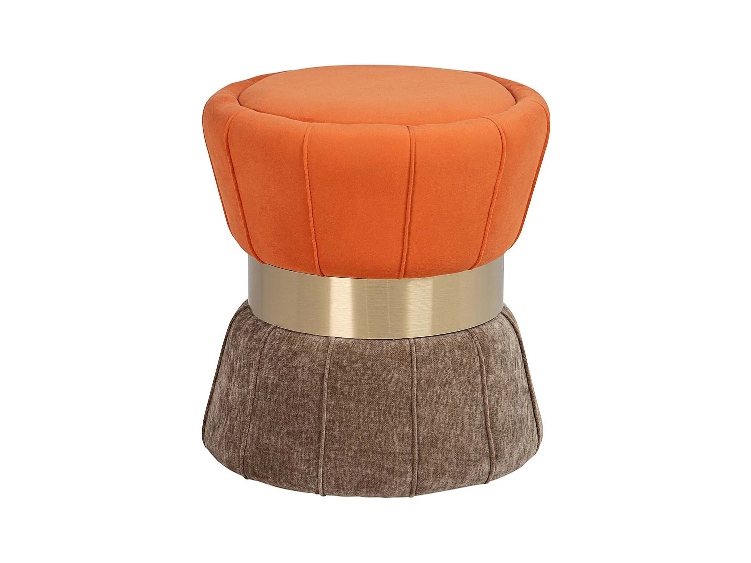 Puff Velvet Naranja Marron 40x40x44 Cm