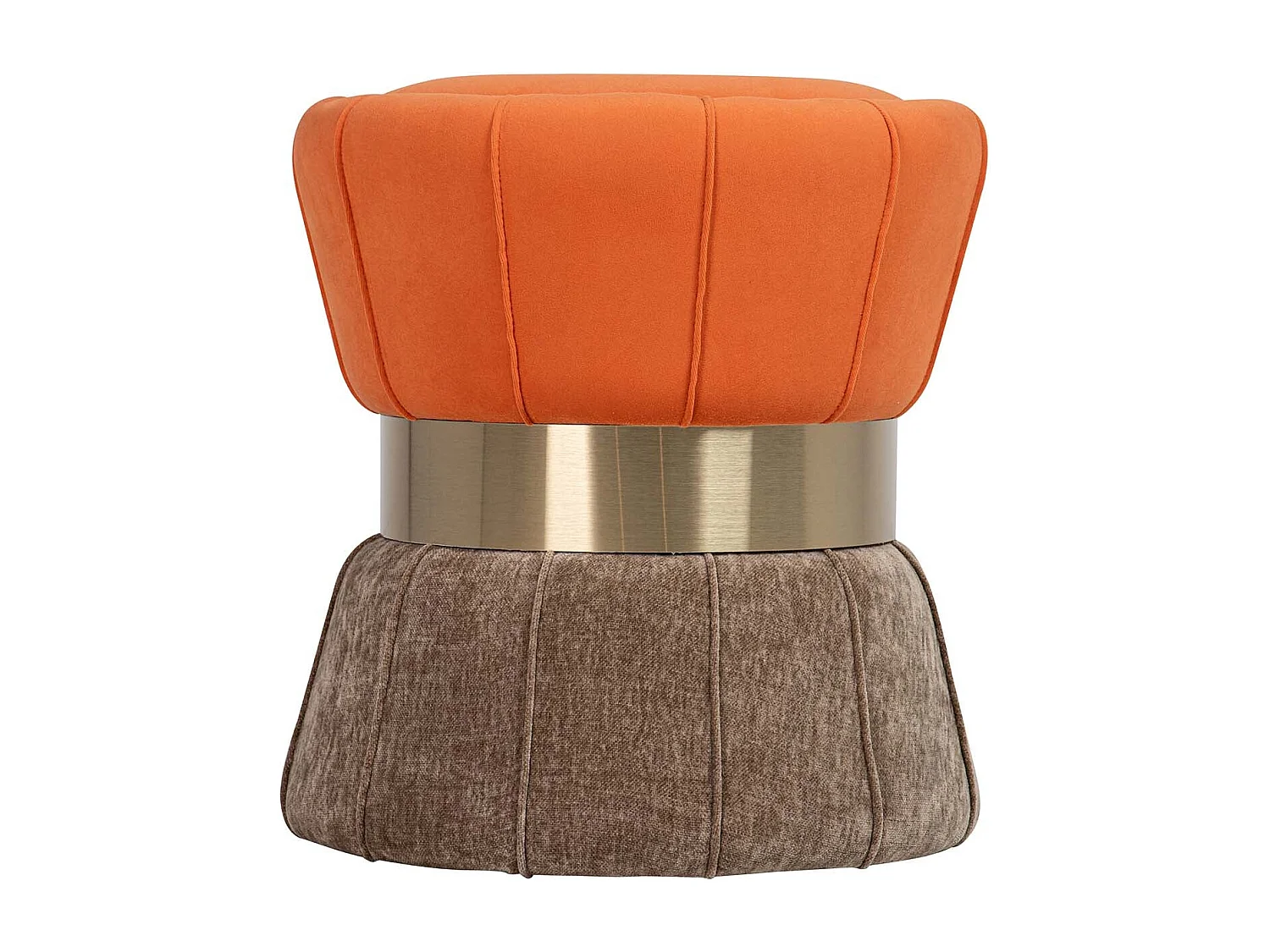 Puff Velvet Naranja Marron 40x40x44 Cm